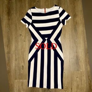 SOLD | ELSY | Navy blue & White dress